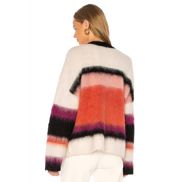 NEW CINQ A SEPT isabella striped fuzzy sweater - Picture 3 of 3